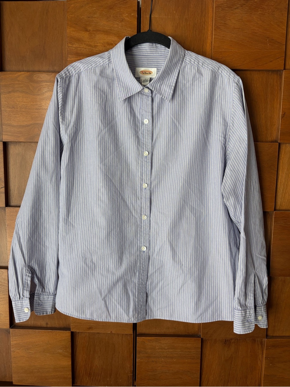 Talbots Blue and White Striped Men's Dress Shirt